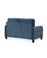 Everly Blue Velvet Loveseat