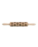 Mrs. Anderson's Baking Snowflake Design Embossing Rolling Pin European Beechwood