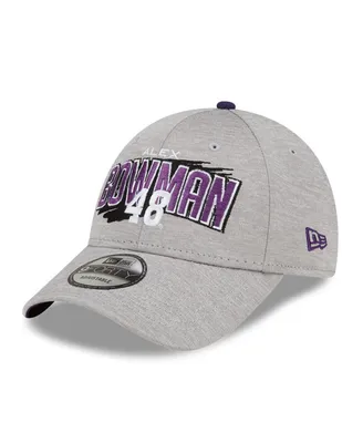 Men's New Era Gray Alex Bowman Name Splash 9FORTY Snapback Adjustable Hat