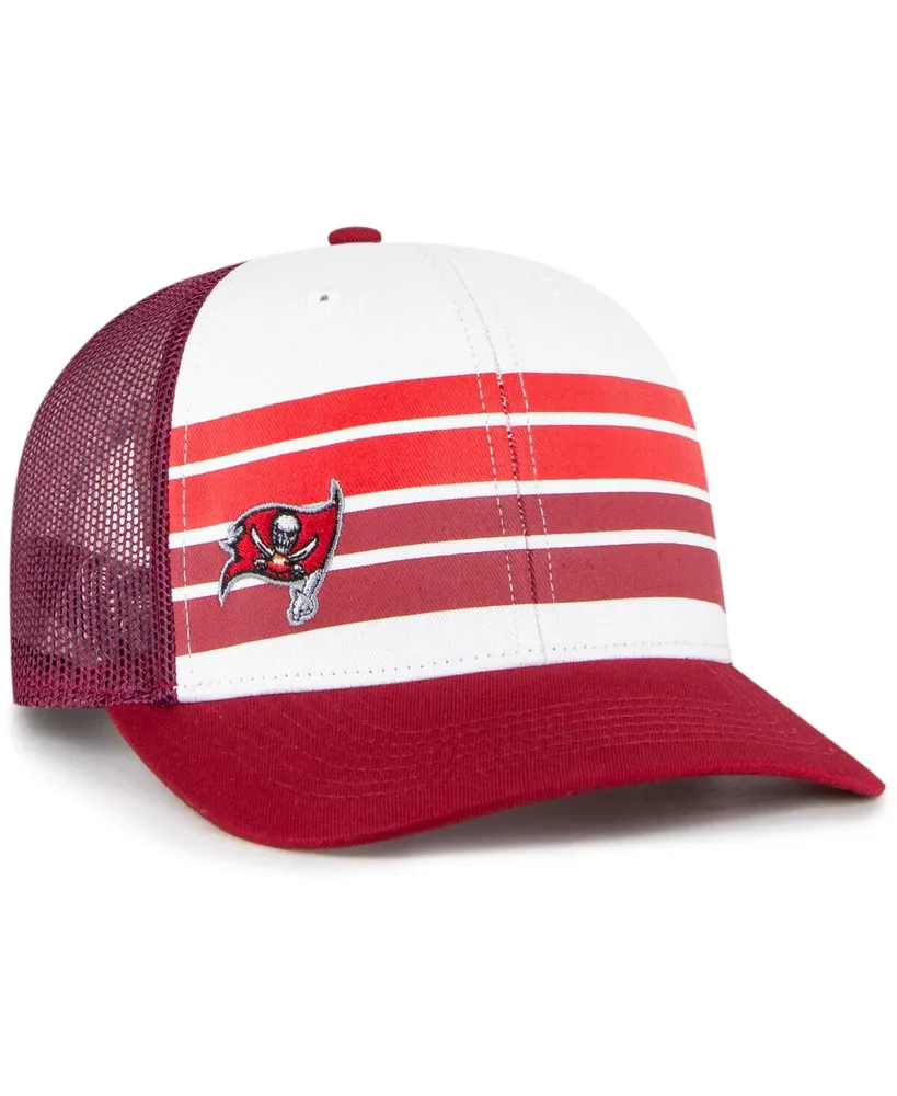 Big Boys and Girls '47 Brand White, Red Tampa Bay Buccaneers Cove Trucker Snapback Hat