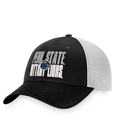 Men's Top of the World Black, White Penn State Nittany Lions Stockpile Trucker Snapback Hat