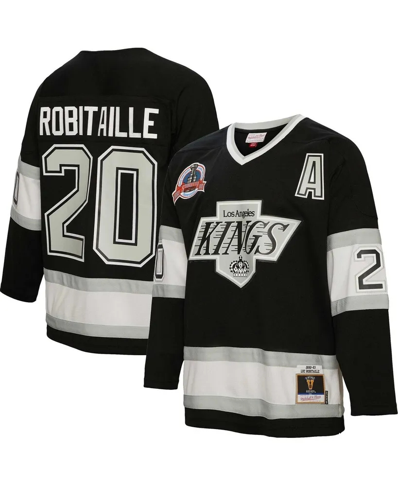 Men's Mitchell & Ness Luc Robitaille Black Los Angeles Kings 1992 Blue Line Player Jersey