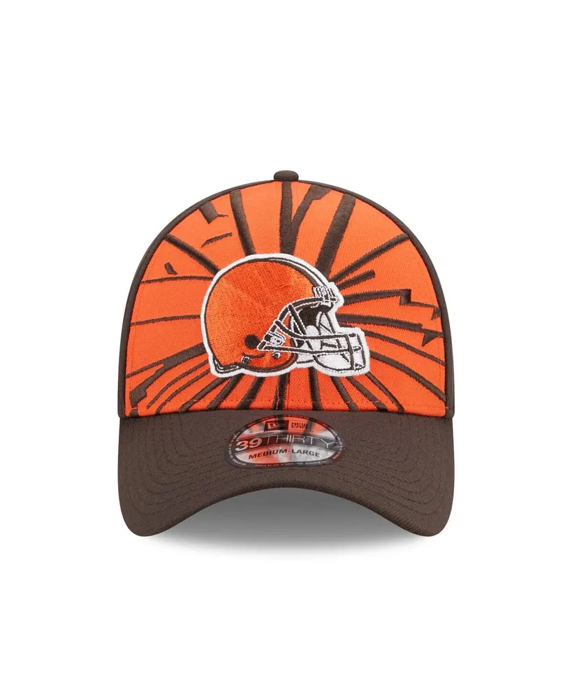 Men's New Era Orange, Brown Cleveland Browns Shattered 39THIRTY Flex Hat