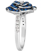 Le Vian Denim Ombre (7/8 ct. t.w.) & Nude Diamond (1/4 ct. t.w.) Flower Ring in 14k White Gold