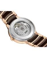 Rado Unisex Swiss Automatic Centrix Diamond (1/20 ct. t.w.) Brown High-Tech Ceramic & Rose Gold Pvd Bracelet Watch 39mm