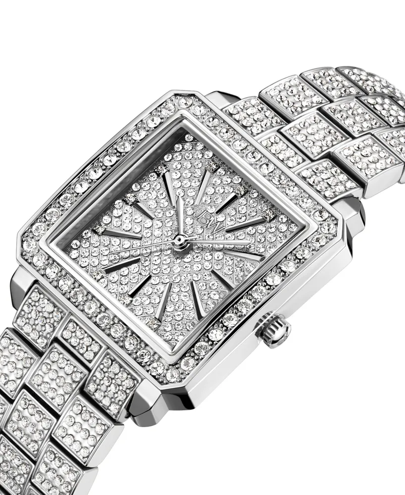 Jbw Women's Cristal Silver-Tone Stainless Steel Watch, 28mm