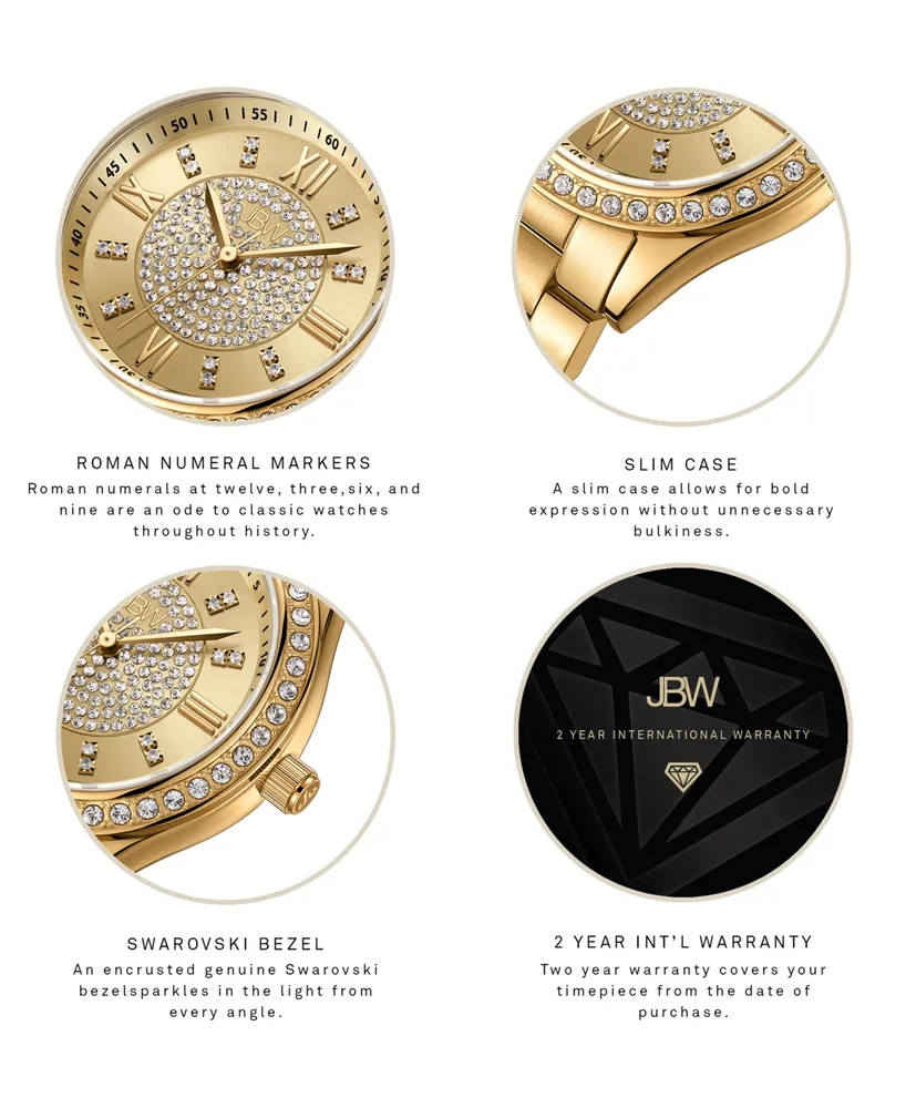 Jbw Women's Mondrian 18k Gold-plated stainless-steel Watch, 34mm