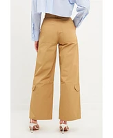 English Factory Women's Wide Leg Pocket Cargo Pants