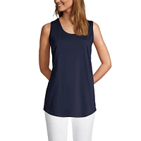 Lands' End Women's Supima Cotton Scoop Neck Tunic Tank Top