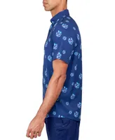 Society of Threads Men's Regular-Fit Non-Iron Performance Stretch Floral Circle-Print Button-Down Shirt