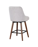 Bagford 26" Swivel Counter Stool with Legs Fabric