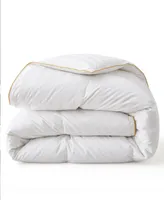 Unikome 500 Thread Count Cotton Fabric All Season Classic Stripped White Goose Down Fiber Comforter