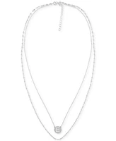 Initial Disc Layered Pendant Necklace in Sterling Silver, Created for Macy's