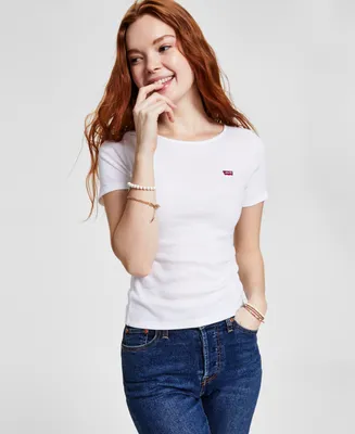 Levi's Women's Slim Fit Honey Ribbed Logo T-Shirt