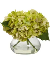 Nearly Natural Blooming Hydrangea w/Vase