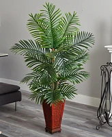 Nearly Natural 5' Kentia Palm Artificial Tree in Decorative Planter