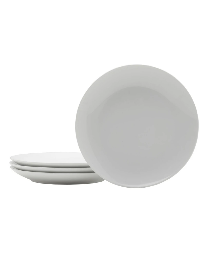 Fitz and Floyd Everyday Whiteware Coupe Rim Salad Plate 4 Piece Set