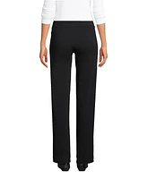 Lands' End Women's Starfish Mid Rise Straight Leg Elastic Waist Pull On Pants