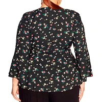 City Chic Women's Holiday Print Top