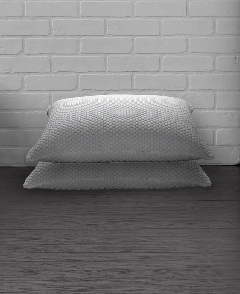 Ella Jayne Cool N' Comfort Medium Density Gel Fiber Pillow with CoolMax Technology, Queen, Set of 2