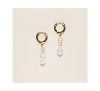 Joey Baby 18K Gold Plated Freshwater Pearl with Moonstone - Emi Earrings For Women