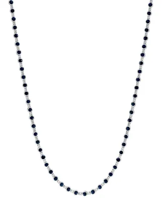 Effy Ruby (7-3/4 ct. t.w.) & Diamond (1/4 ct. t.w.) 18" Tennis Necklace in Sterling Silver (Also available in Sapphire)