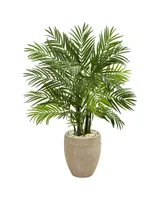 Nearly Natural 4' Areca Palm Artificial Tree in Sand-Colored Planter