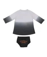 Newborn and Infant Boys and Girls Boys and Girls Colosseum Gray, Black Texas Longhorns Hand in Hand Ombre Dress and Bloomers Set