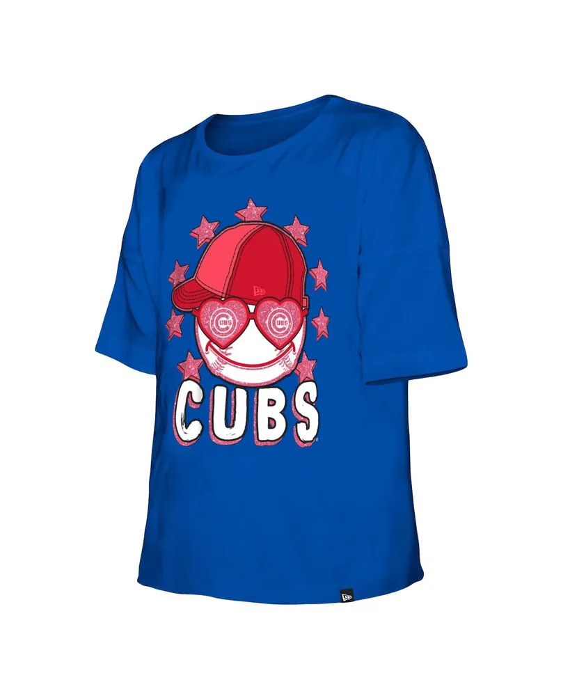 Big Girls New Era Royal Chicago Cubs Team Half Sleeve T-shirt