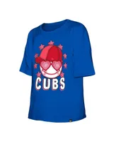 Big Girls New Era Royal Chicago Cubs Team Half Sleeve T-shirt