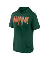 Men's Fanatics Green Miami Hurricanes Outline Lower Arch Hoodie T-shirt