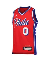 Big Boys and Girls Jordan Tyrese Maxey Red Philadelphia 76ers 2022/23 Swingman Jersey - Statement Edition