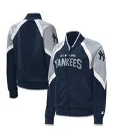 Women's Starter Navy New York Yankees Touchdown Raglan Full-Zip Track Jacket