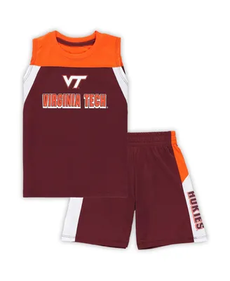 Toddler Boys and Girls Colosseum Maroon Virginia Tech Hokies Ozone Tank Top and Shorts Set