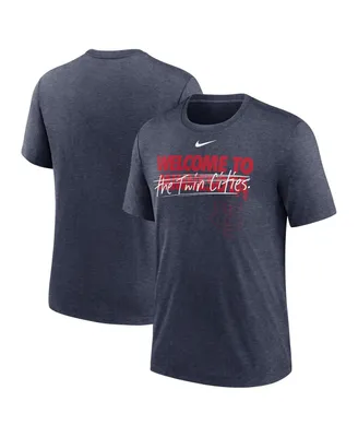 Men's Nike Heather Navy Minnesota Twins Home Spin Tri-Blend T-shirt
