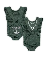 Girls Newborn and Infant Colosseum Green Michigan State Spartans Gidget Ruffle Bodysuit