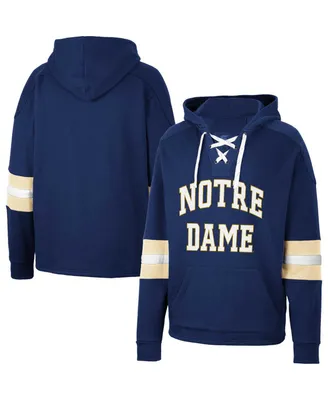 Men's Colosseum Navy Notre Dame Fighting Irish Lace-Up 4.0 Pullover Hoodie