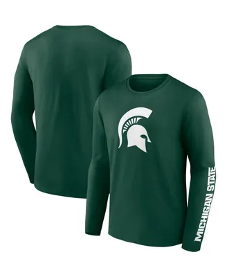 Men's Fanatics Michigan State Spartans Double Time 2-Hit Long Sleeve T-shirt