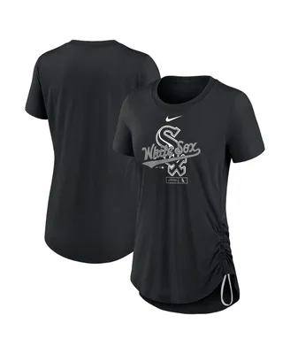 Women's Nike Black Chicago White Sox Side Cinch Fashion Tri-Blend Performance T-shirt