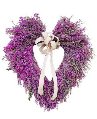 GreenishBlu Fresh Real Heart-Shaped Heather Spring Wreath