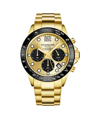 Stuhrling Men's Aquadiver Gold Stainless Steel , Gold-Tone Dial , 42mm Round Watch