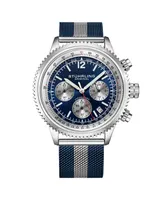 Stuhrling Men's Monaco Blue|Silver-tone Stainless Steel , Blue Dial , 47mm Round Watch