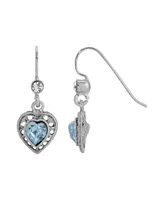 2028 Crystal Heart Drop Earrings