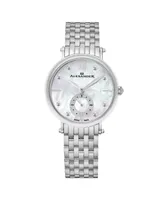 Alexander Women's Roxana Silver-tone Stainless Steel , Mother of Pearl Dial , 34mm Round Watch - Silver