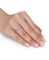 Pink Sapphire (5-5/8 ct. t.w.) & Diamond (5/8 ct. t.w.) Eternity Band in 14k Rose Gold