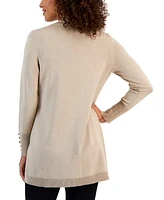 Jm Collection Women's Open-Front Metallic Cardigan, Created for Macy's