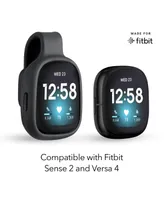 Wasserstein Clip Holder Compatible with Fitbit Sense 2 / Versa 4 - Clip Your Fitbit Anywhere (Black, 1 Pack)