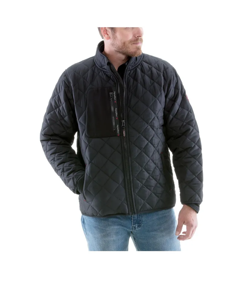 RefrigiWear Men's Insulated Diamond Quilted Jacket with Fleece Lined Collar