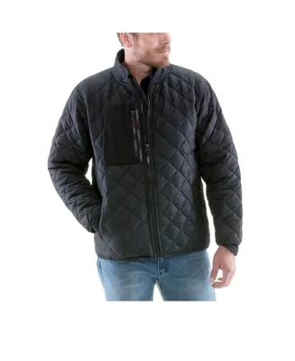 RefrigiWear Men's Insulated Diamond Quilted Jacket with Fleece Lined Collar