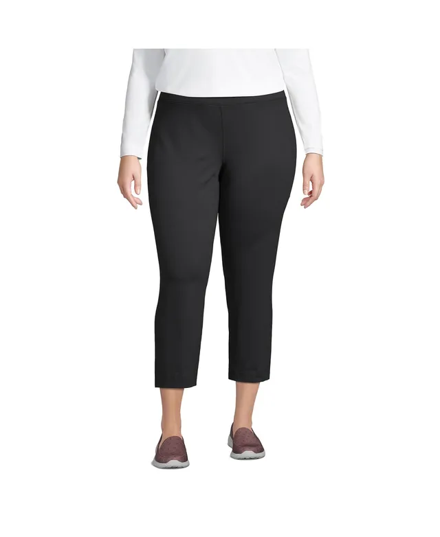 Lands' End Plus Size Active Crop Yoga Pants In Forest Moss